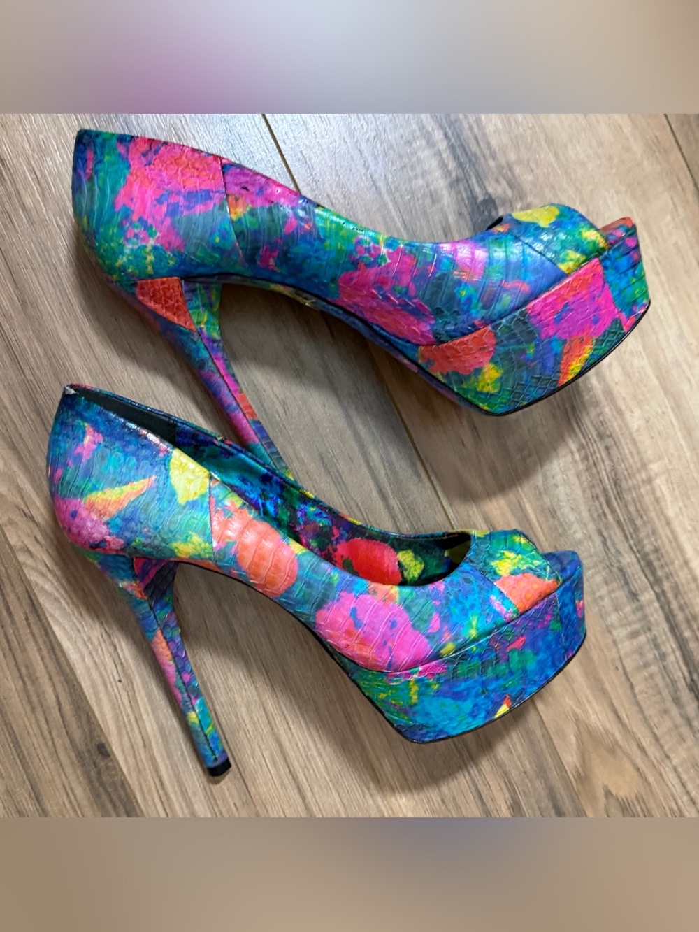 Brian Atwood multi color heels 7